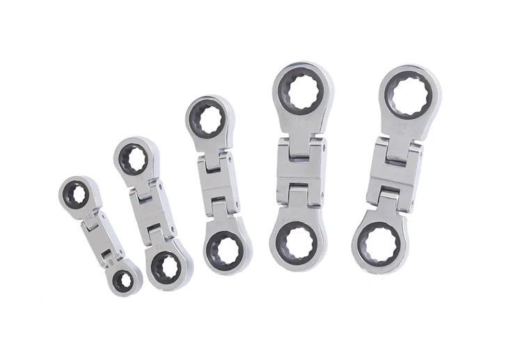 6pcs Stubby Flexible Ratchet Combination Wrench