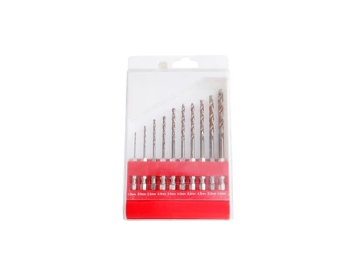 10pcs Hex Twist Drill Bit Set